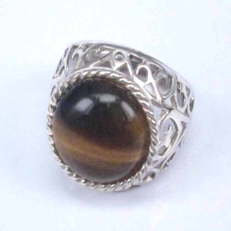 Ring cat.heart Stone 12mm. Tiger Eye