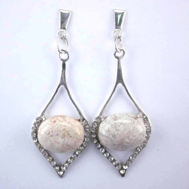 Ea Drop 42mm. crystal+Stone 12x16mm. Jasper
