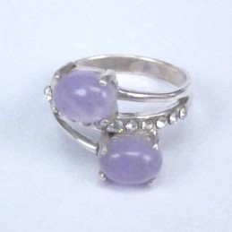 Ring 2 Stone 6x8mm.+crystal Ametisth