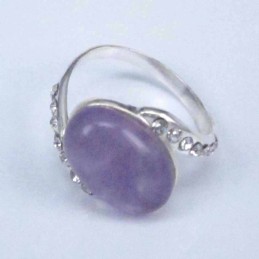 Ring Oval stone 10x14mm. with Crystal Ametisth