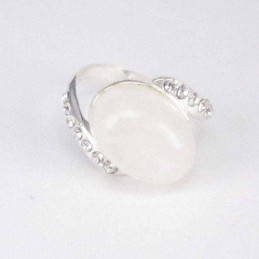 Ring Oval stone 10x14mm. with Crystal Moon Stone