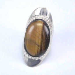 Ring Oval 30x35mm. stone 15x20 Tiger Eye