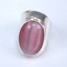 Ring Oval 16x23mm. stone 13x18mm. Cat Eye Rose