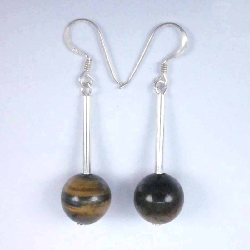 Ea tube with ball 10mm. Tiger Eye Stone