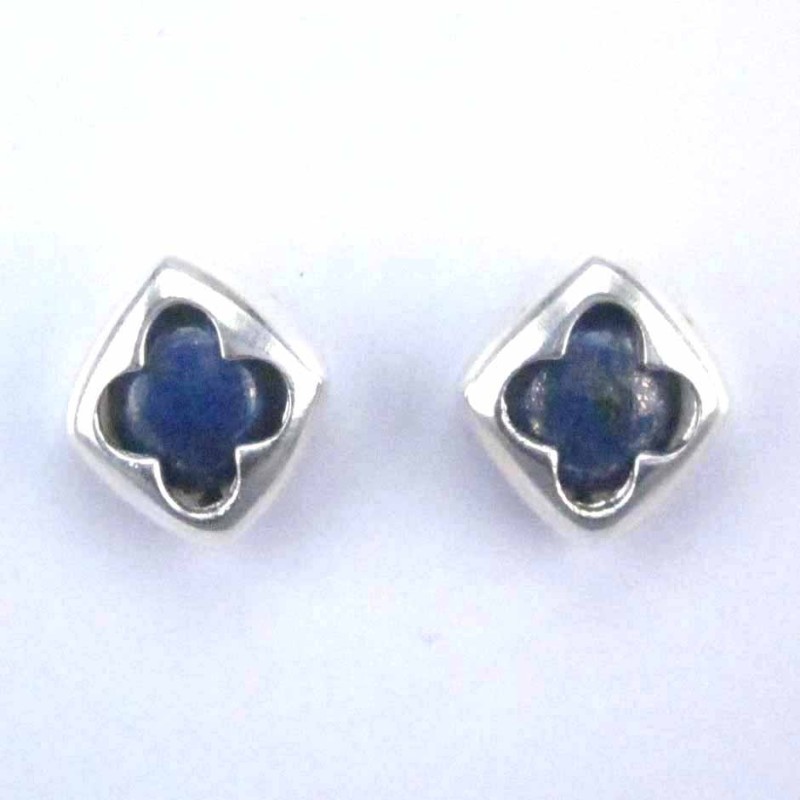 Ea Square 10mm. flower Lapis Stone