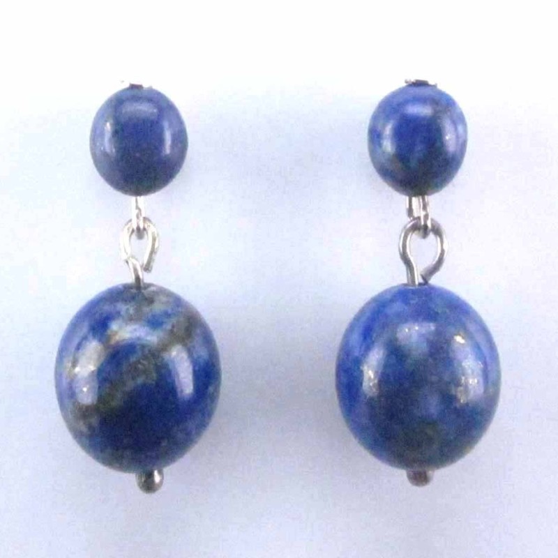 Ea doble ball 6x10mm. Lapis Stone