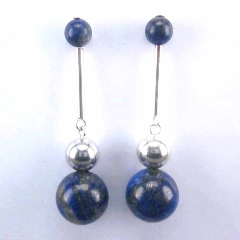 Ea long tube ball plain 8mm. 2 ball 6x12mm. Lapis