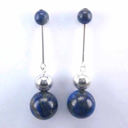 Ea long tube ball plain 8mm. 2 ball 6x12mm. Lapis