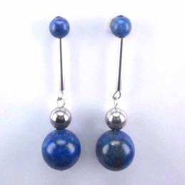 Ea long tube ball plain 7mm. 2 ball 6x12mm. Lapis