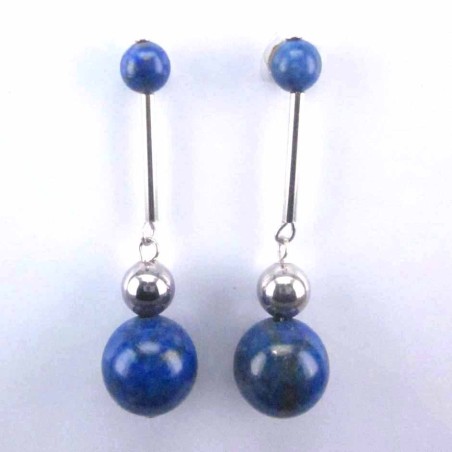 Ea long tube ball plain 7mm. 2 ball 6x12mm. Lapis