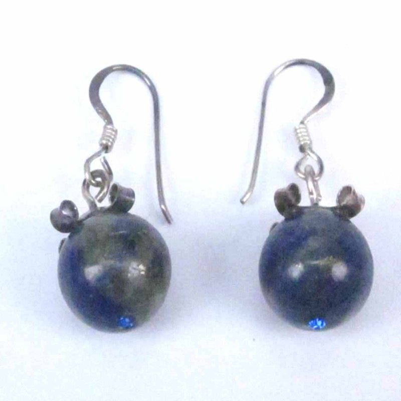 Ea Ball 10mm. flower top hook Lapis Stone