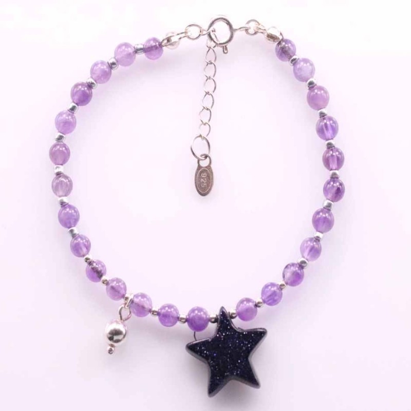 Bracelet ball 6mm. Ameti.with ball,star blue sun S