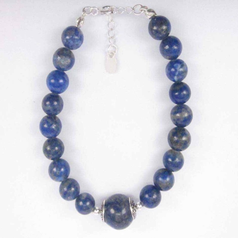 Bracelet ball 8mm. + 12mm. Lapis Stone