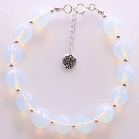 Bra. ball 10mm. with ball 3mm. plain Rose Agate