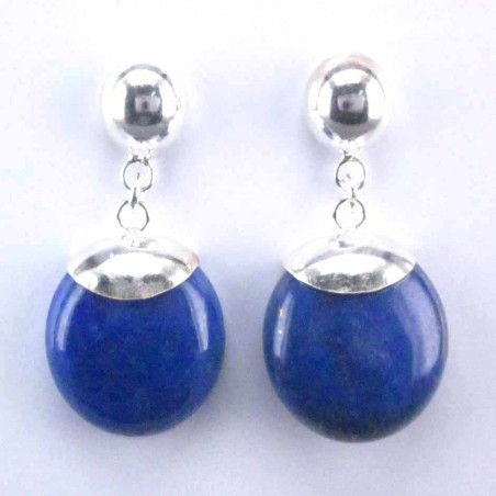 Ea half ball 8mm. plain + round 16mm. Lapis Stone