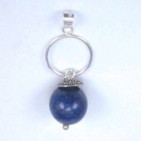 Pend. Ball 12mm. with round plain Lapis Stone