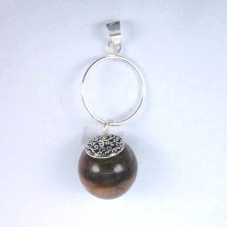 Pend. Ball 12mm. with round plain Tiger Eye Stone