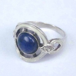 Ring Round with 8mm. Lapis Stone