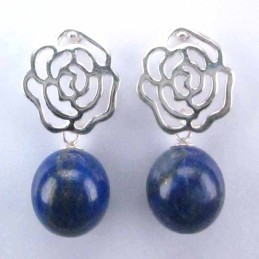 Ea Rose plain 16mm.+Ball 12mm. Lapis Stone