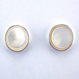 Earring Round 10mm. MOP Shell