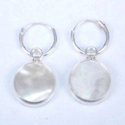 Earring Hoop 1.2X10mm.+Round 10mm.MOP Shell