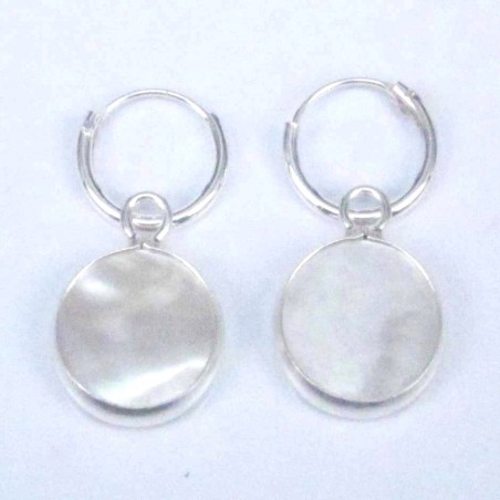 Earring Hoop 1.2X10mm.+Round 10mm.MOP Shell