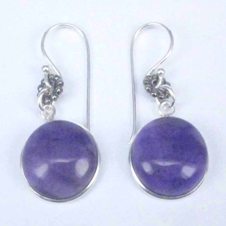 Earring Round 12mm. Ametisth Stone Hoop