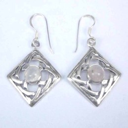 Earring Square Moon Stone