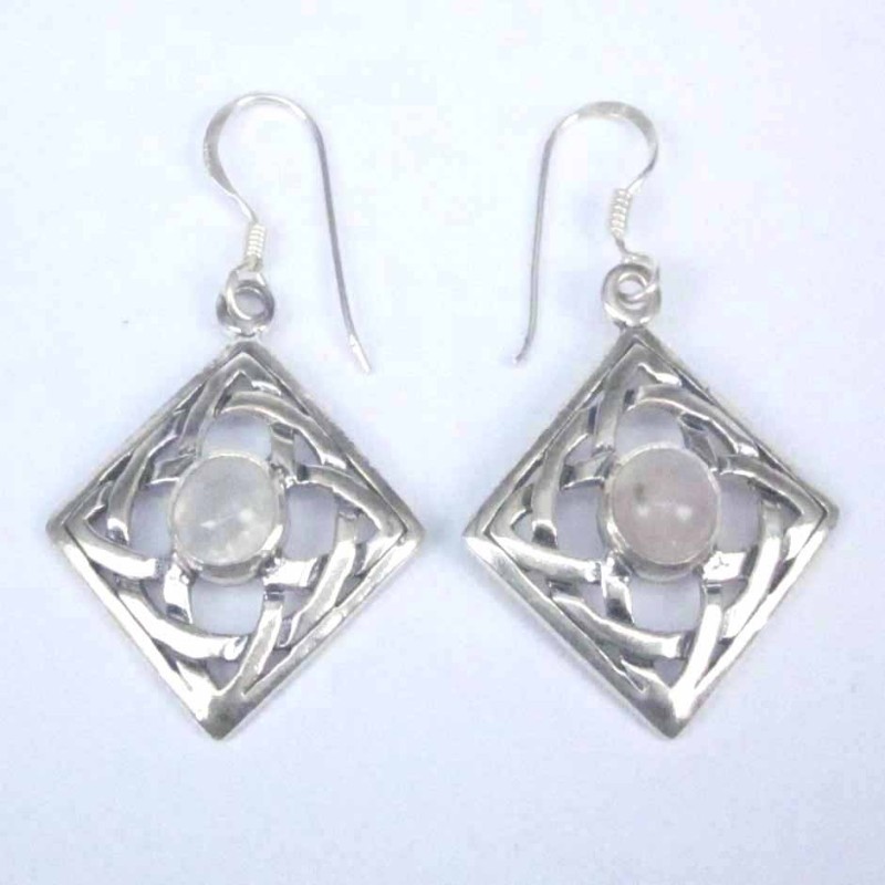 Earring Square Moon Stone Earring Square Moon Stone