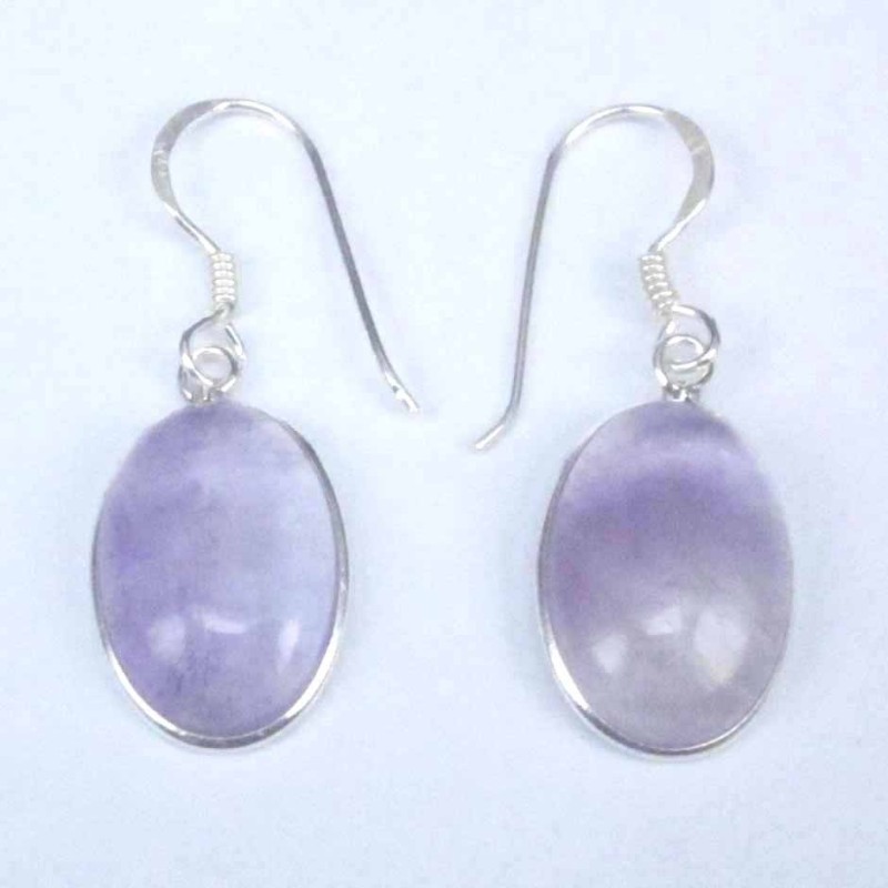 Earring Oval 10x14mm. Ametisth Stone Hook Earring Oval 10x14mm. Ametisth Stone Hook