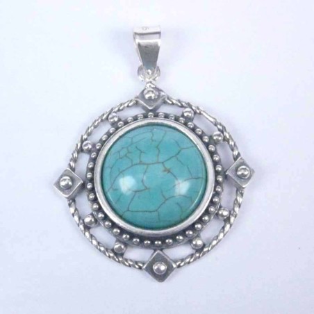 Pendant Round With Turquoise Stone