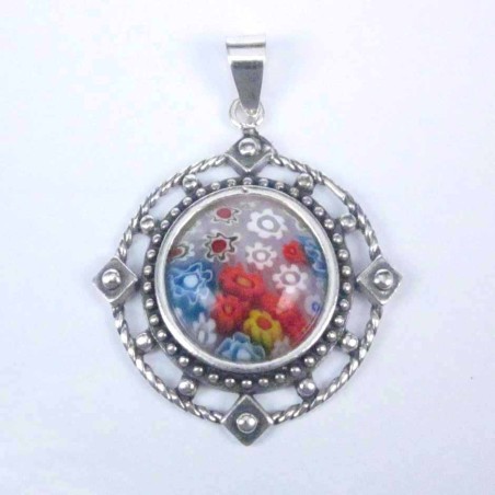 Pendant Round With Murano Stone