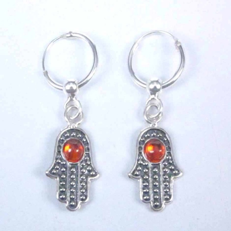 Earrings Hand With Stone Hook