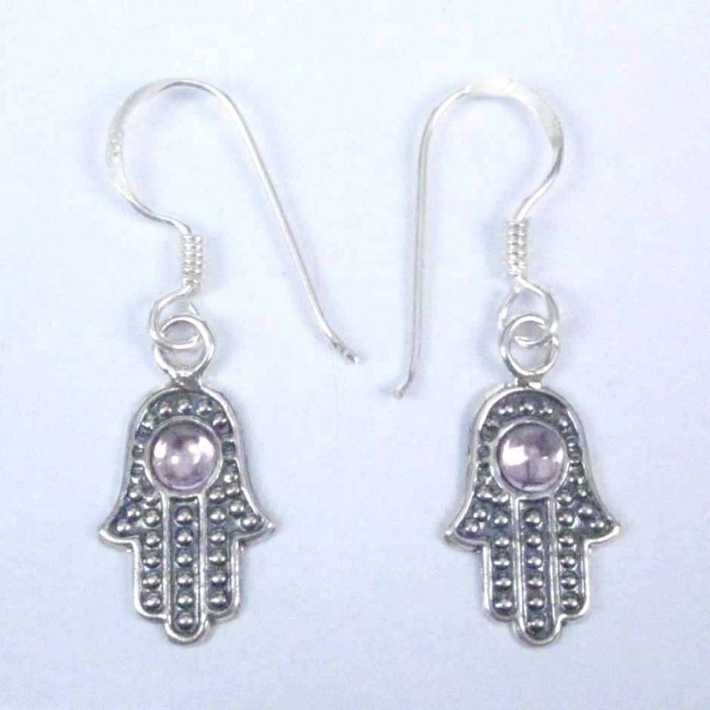 Earrings Hand With Stone Hook