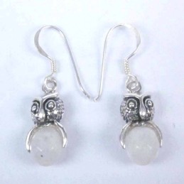 Earring Olw with ball 8mm. Moon Stone