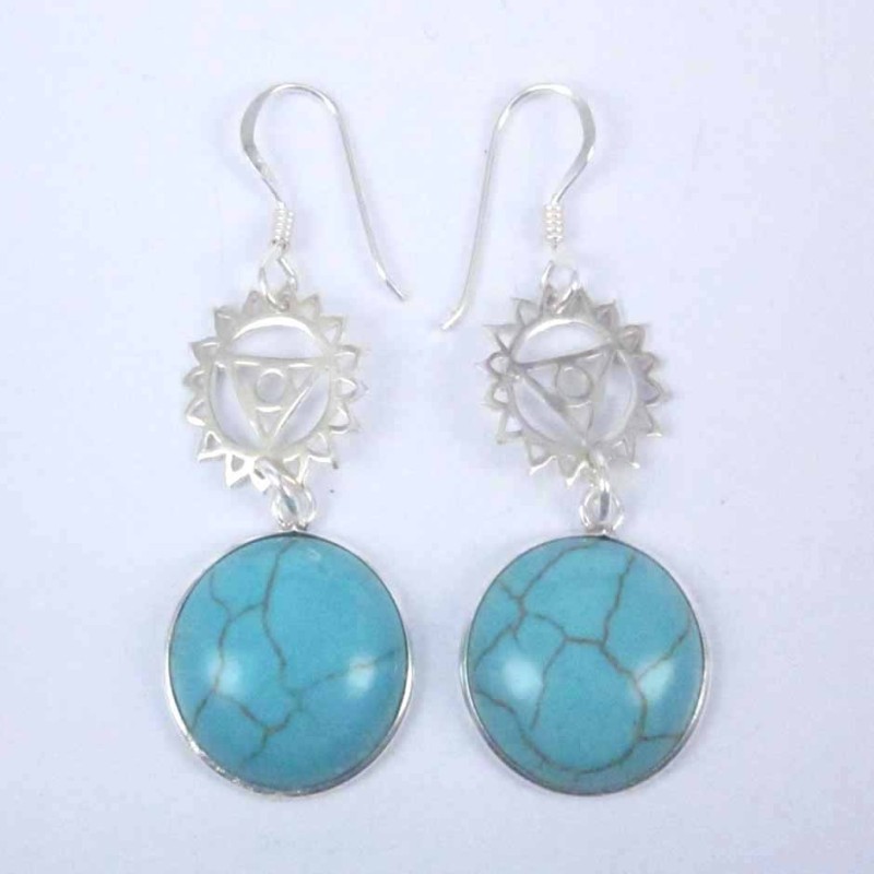 Earring Round Turquoise Color