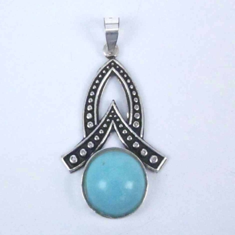 Pendant Round Turquoise