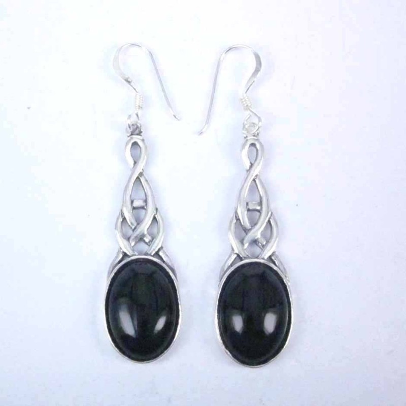 Earring Oval Onix Stone