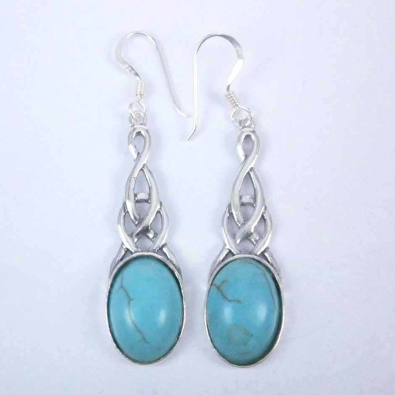 Earring Oval Turquoise Color