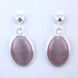 Earring Oval Cat Eye Stone