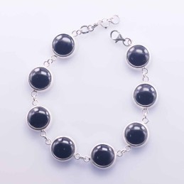 Bracelet Round 12mm. Onix Stone