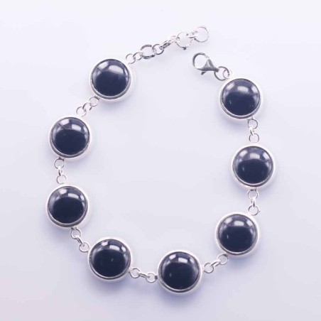 Bracelet Round 12mm. Onix Stone