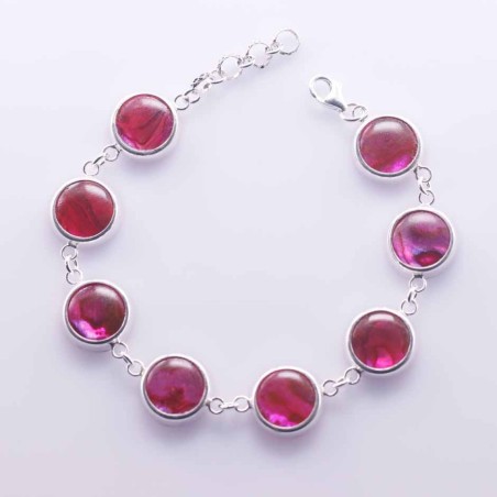 Bracelet Round 12mm. Abalon Shell