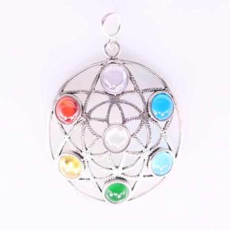 Pendant Round Chakras Stones