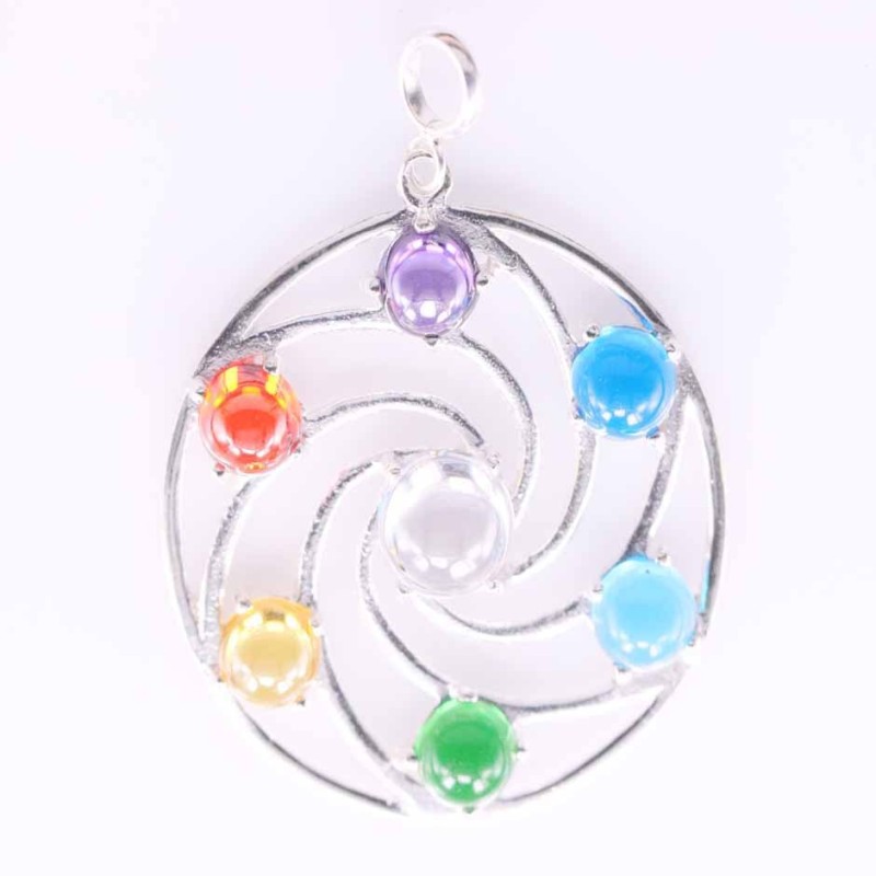 Pendant Round Chakras Stones