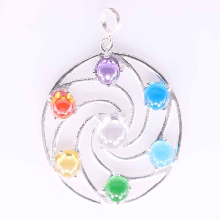 Pendant Round Chakras Stones