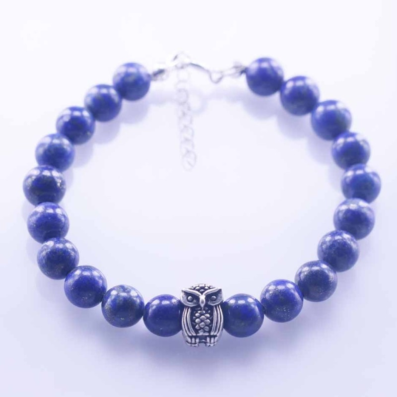 Bracelet Ball 8mm. Lapis Stone