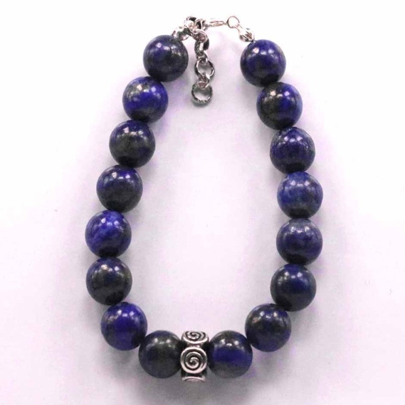 Bracelet Ball 10mm. Lapis Stone