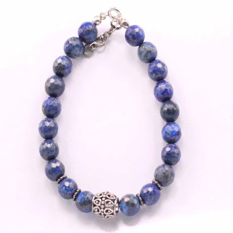 Bracelet Ball 10mm. Lapis Stone