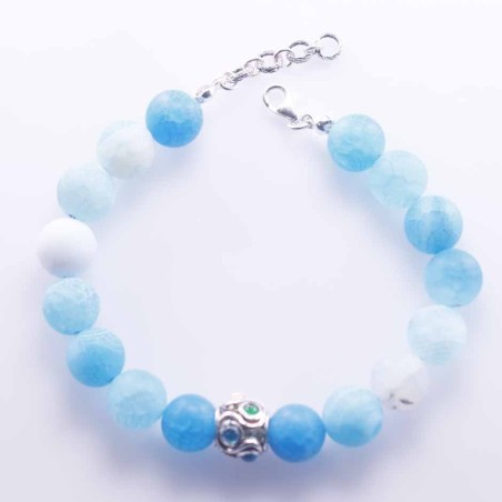 Bracelet Plain 10mm. Ball 10mm. Agate Spider Stone